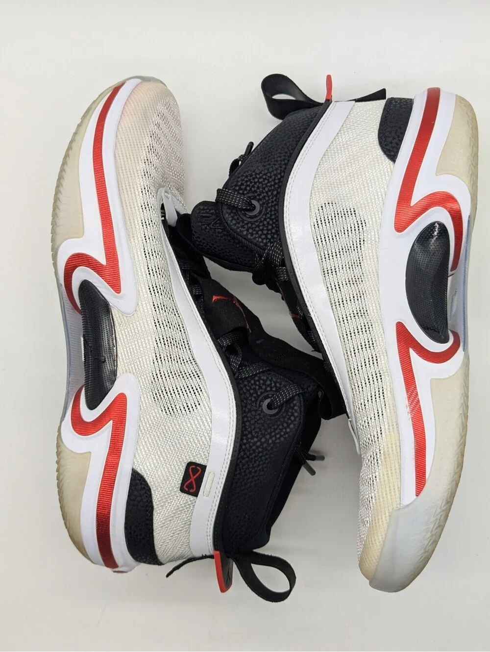 Nike Air Jordan 36 Psychic Energy White Black Red Mens Size 13 CZ2750-100 Shoes